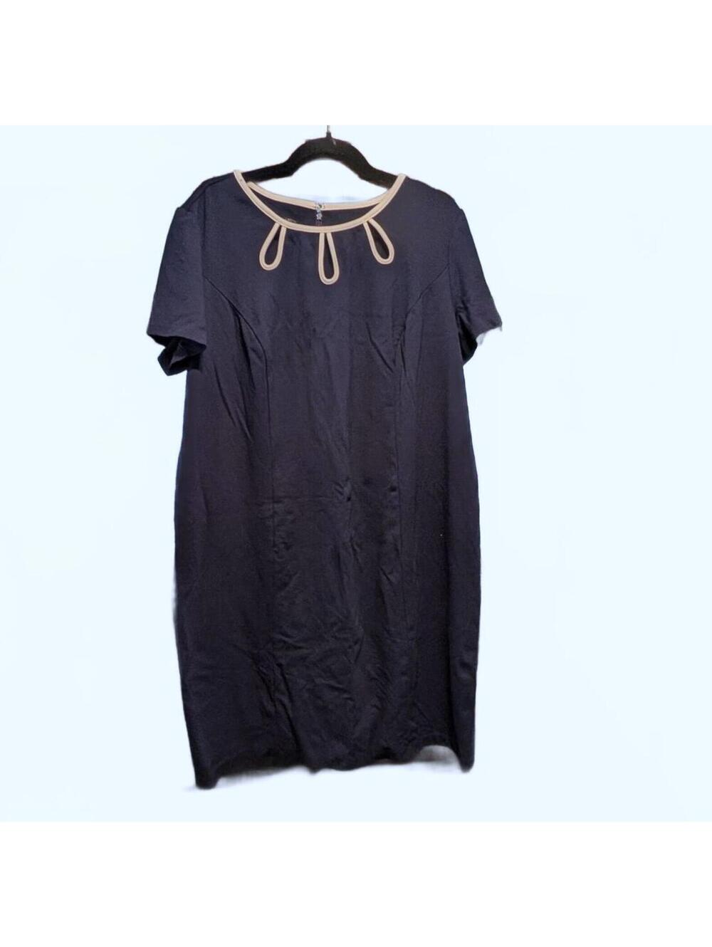 Talbots Navy Blue Dress with White Trim Size 16W
